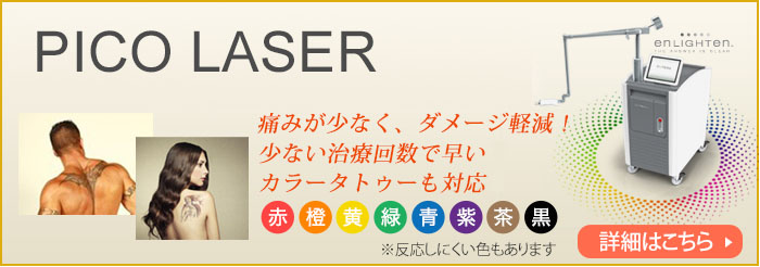 ピコレーザータトゥー・刺青除去 詳細はこちら